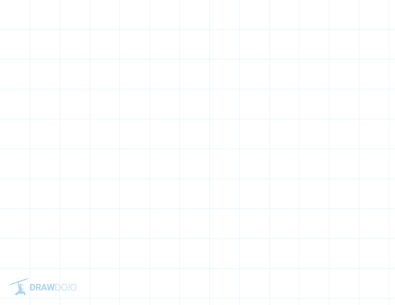 Printable 2D drawing grid template with large squares